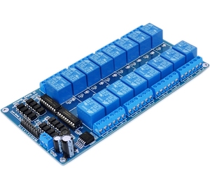 Okystarリレー5V 12V 24Vオプトカプラ付きブルーPCB 16チャンネルリレーモジュール - Product Image 1