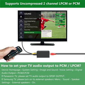 大型底盘光学SPDIF Toslink同轴模拟立体声L/R转换器，带光缆和PS4 Roku电源适配器 - Product Image 6