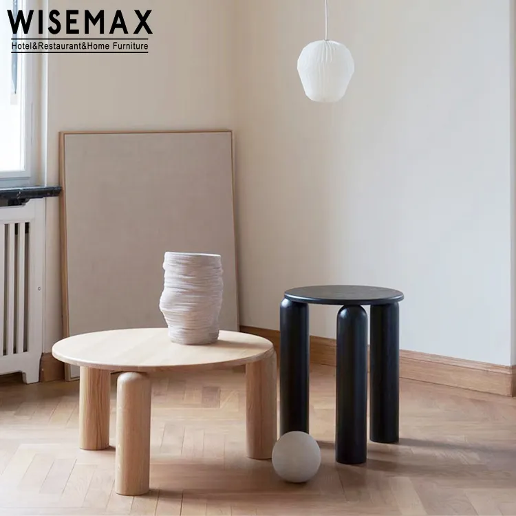 Мебель WISEMAX, лидер продаж, современный простой круглый журнальный столик, высококачественный стол из массива дерева для гостиной, дивана