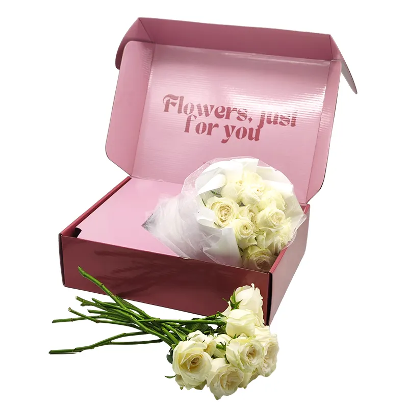 Biểu tượng tùy chỉnh in giao hàng vận chuyển cajas Para flores Y Amor Rose Flora Hộp bao bì Mẹ Hoa Hộp quà tặng cho bó hoa