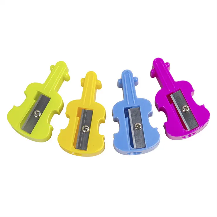 Papeterie scolaire attrayante très bon marché pour enfants étudiants forme de guitare créative mini taille-crayon en plastique coloré