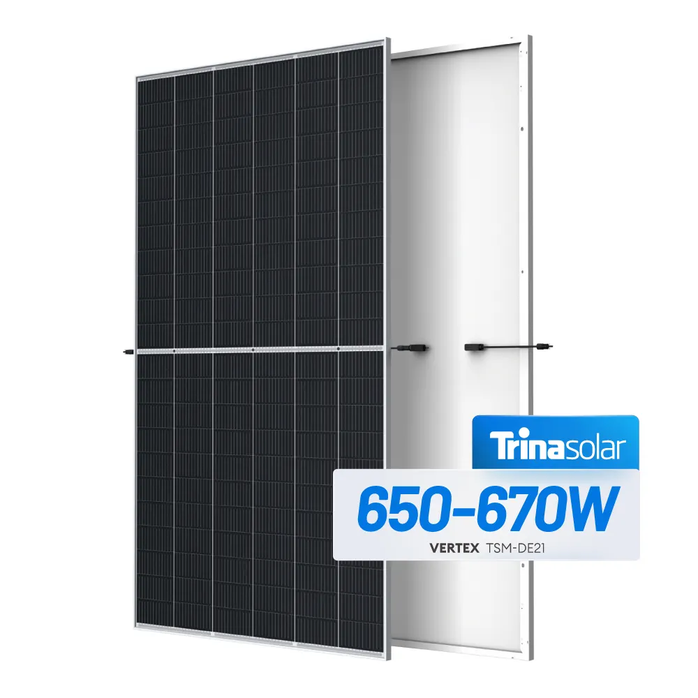 Trina en yüksek verimlilik güneş panelleri 650W 660W 670W ab stok güneş paneli