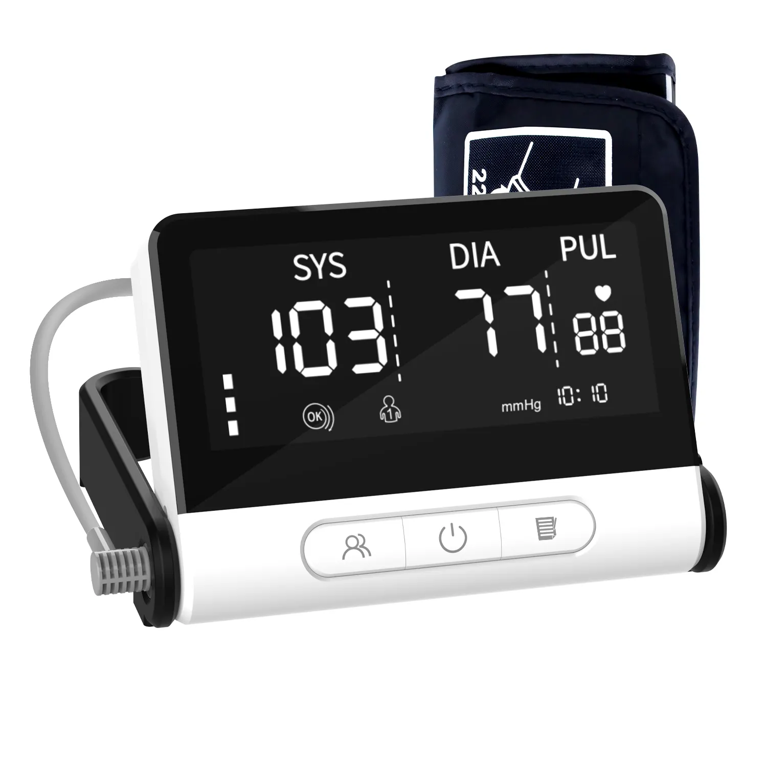 Medidor de presión arterial automático electrónico, Monitor de presión arterial con soporte, máquina Digital para la parte superior del brazo