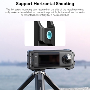 ขายึดกล้องถ่ายภาพเคลื่อนไหวสำหรับ Insta360 X4 Amagiss กล้องกรงกระต่ายพลาสติกแบบปลดออกได้อย่างรวดเร็วเฟรมกล้องอินเตอร์เฟซ1/4นิ้ว - Product Image 4
