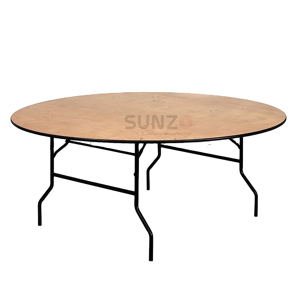 Pernas dobráveis mesa de jantar barata e durável, metal redondo, madeira feita na china, móveis, casa, dobrável, moderno, painel de 18mm