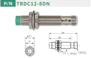 長距離M12 12v dc TRDC12-8DN近接センサーデータシート近接スイッチセンサー - Product Image 2