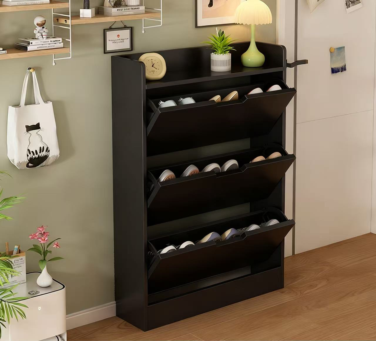 No drawers+single flip-door+Black