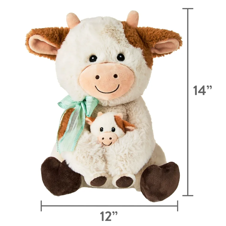 2024 nuovo Design della decorazione della festa della mamma cartone animato carino mamma e Me peluche mucca