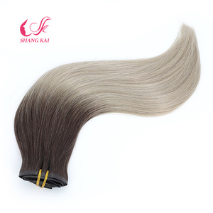 卸売マシンダブル横糸PUクリップ目に見えないヘアエクステンション100% ナチュラルヘアエクステンション