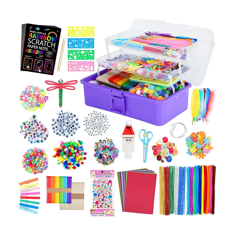 Sản Phẩm Mới 1600 Pcs Nghệ Thuật Và Thủ Công Nguồn Cung Cấp Tất Cả Trong Một Crafting Kit DIY Trẻ Em Thủ Công Cho Handmade Dự Án