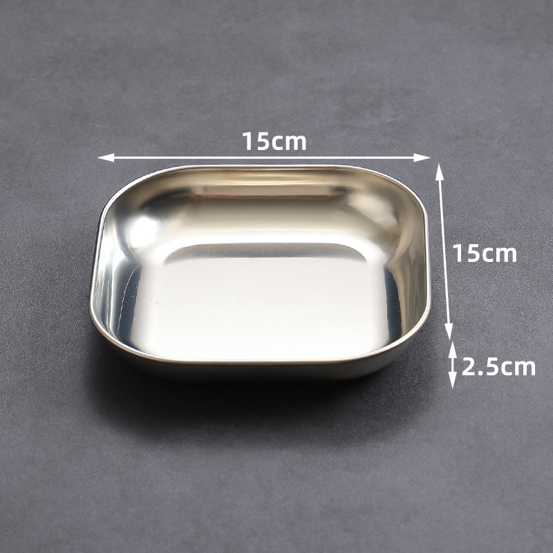 15cm square dessert plate (silver)