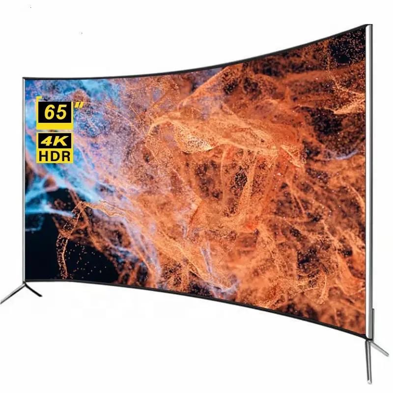 65นิ้วโค้งสมาร์ททีวี4พันอัลตร้า HD LED TV สมาร์ททีวี65นิ้วทีวีหน้าจอขนาดใหญ่