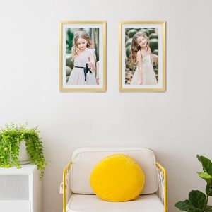 Upsimples 11x14 Picture <strong>Frame</strong> Set of 5, Display Pictures 8x10 with Mat or 11x14 Without Mat, Wall Gallery Photo <strong>Frames</strong>, Black - Product Image 2