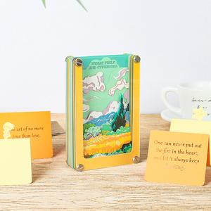 Bloc de notas personalizado nota adhesiva Van Gogh pintura al óleo 3D Bloc de notas arrancar para hacer lista logotipo personalizado regalos de negocios para cooperar - Product Image 4