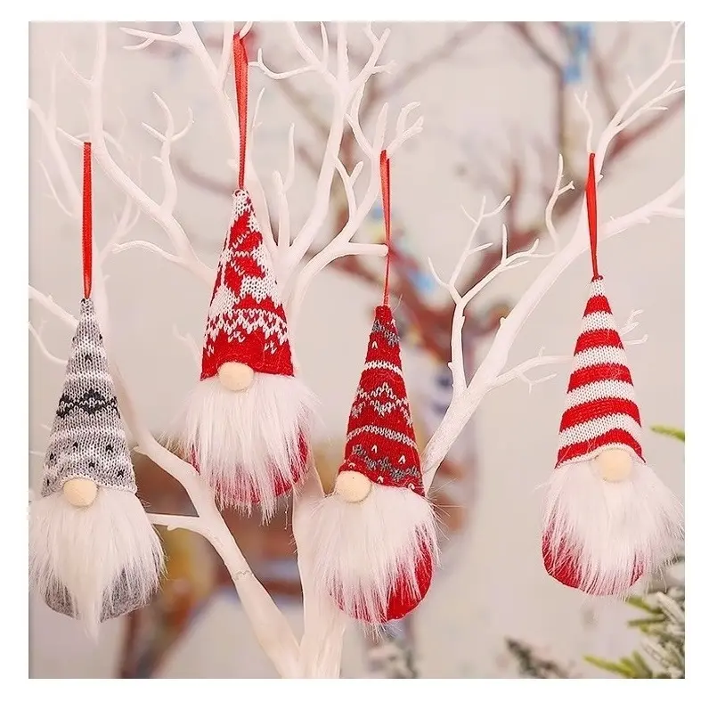 Хит продаж, вязаная шведская Рождественская подвесная плюшевая кукла Санты томте гном ручной работы с оленем на шляпе