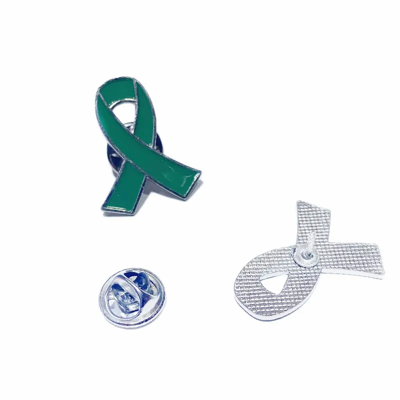 Fabriek Emaille Groen Lever Cancer Awareness Lint Broche Rugzak Pak Hoed Kleding Pin Badge Broches Revers Pin