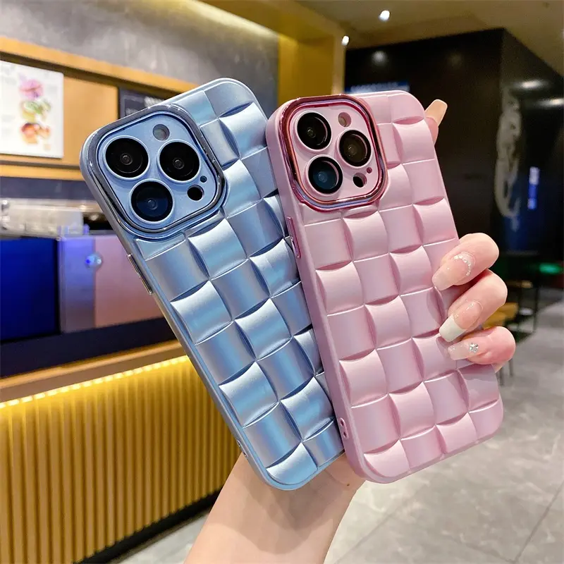 Casing ponsel desain mewah untuk iPhone casing 16 15 14 13 12 11 Pro max telepon tpu mengkilap penutup belakang popularitas casing ponsel 3D