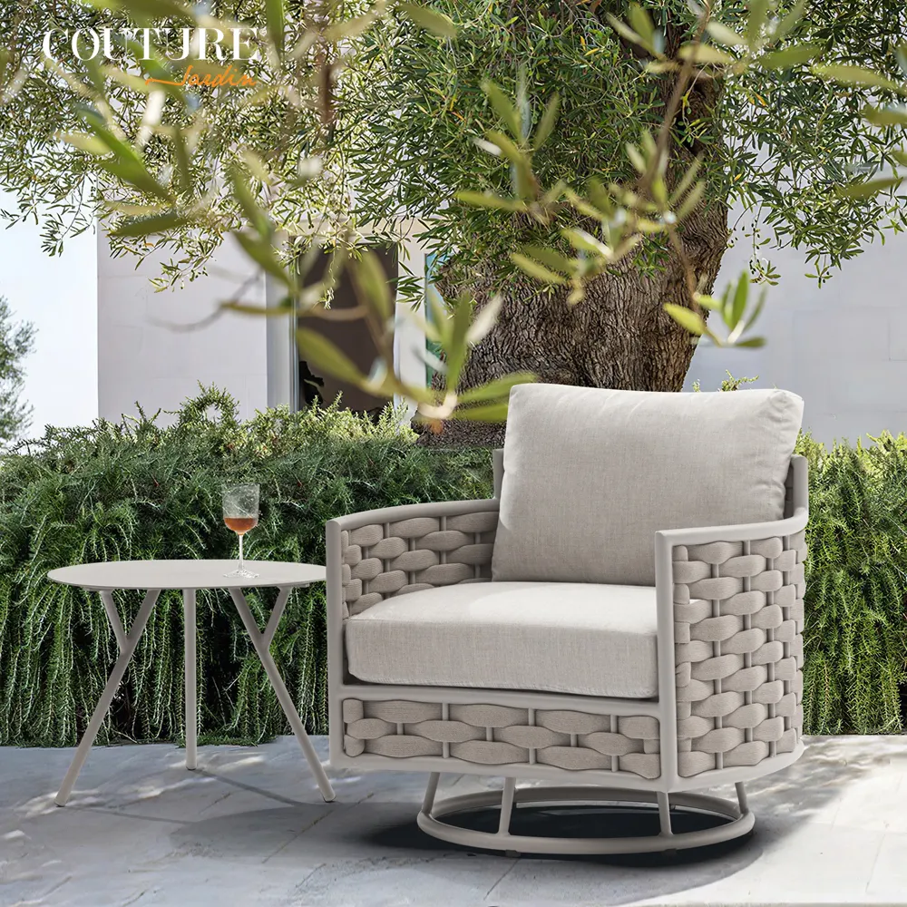 Couture Loop Rattan divano singolo mobili per interni ed esterni divano in Rattan mobili twist Sofa set