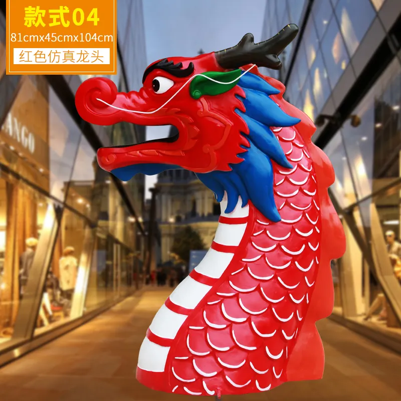 Китайский традиционный фестиваль лодок-драконов украшения статуи животных из смолы скульптуры дракона из стекловолокна для продажи