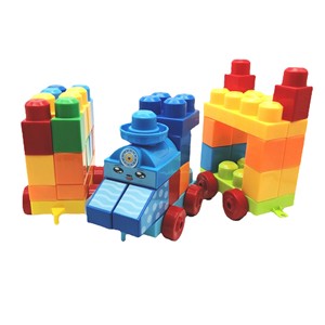 DIY eğitim plastik yapı taşı oyuncak 56-Piece tren blok çıkartmalar ile çocuklar için yaşlı 5 ila 7 yıl - Product Image 3