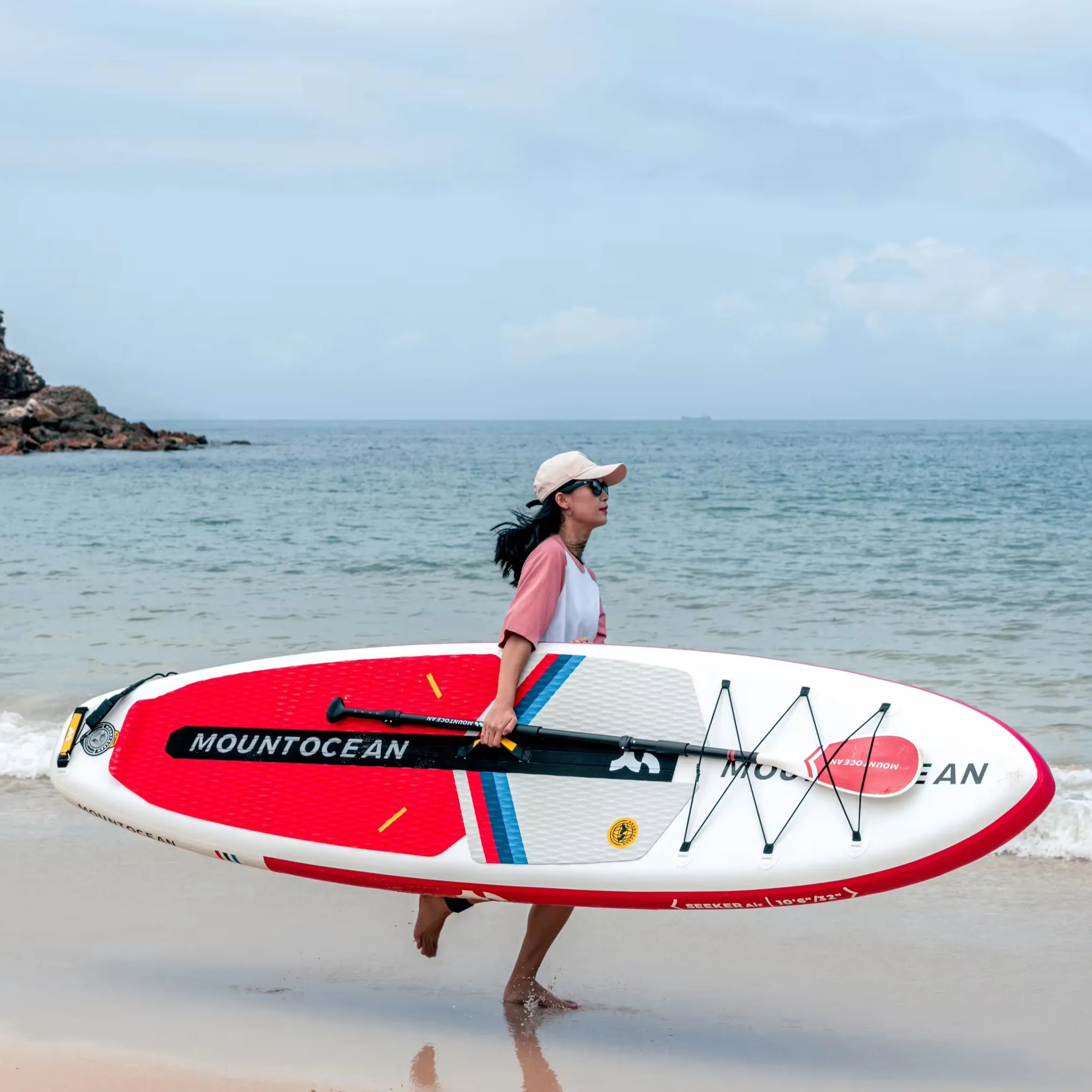 2024 Neues Design leichtes Stehpaddelbrett mit verstellbarem SUP-Kayackpaddel für Anfänger-gefertigt aus Kunststoff-Glasfaser-PVC