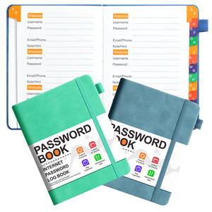 B6 Hardcover Password Book Keeper Address Organizer <strong>Notebook</strong> Alphabetical Tabs for Storing Website Passwords Durable Paper Cover