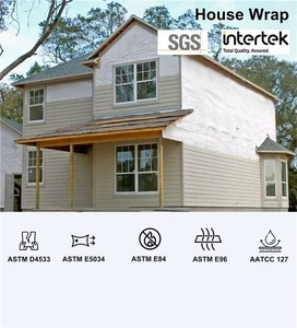 120gsm bất kỳ màu sắc Nhà bọc không thấm nước màng thoáng khí 1.5m(5ft * 50m(164ft) ASTM cho Construction. uv180days - Product Image 2