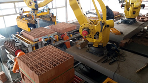 Máquina de bloques apiladores eléctricos de alto rango, robot de ladrillo, máquina de paletización apiladora de elevación de carga, máquina de fabricación de bloques de hormigón