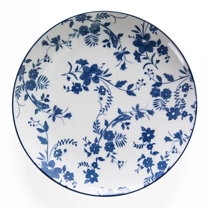 Vajilla de cerámica azul y blanca para cena, cuencos, taza de café, plato para decoración de habitación, Hotel, fiesta de boda o cumpleaños