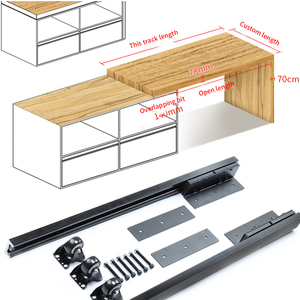 F Open Kitchen Dining Table Counter Pull-out Telescopic Rock Slab Centre Island bar Extension <strong>Linear</strong> <strong>Slides</strong> Heavy Duty <strong>Rails</strong> - Product Image 6