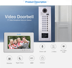 Directo de fábrica 1-8 apartamento Home Video Door Phone kit Timbre de la puerta Cámara Sistema de videoportero con cable - Product Image 6