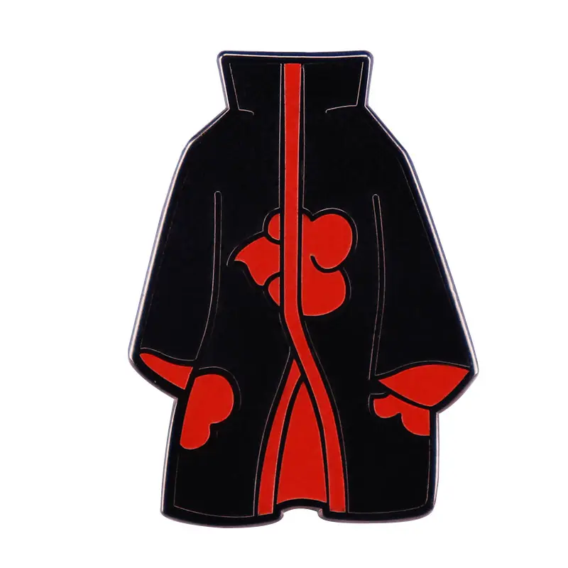 Anime di alta qualità Akatsuki Ninja membri nero rosso nuvola Cloisonne in lega lucidata spille in metallo artigianato