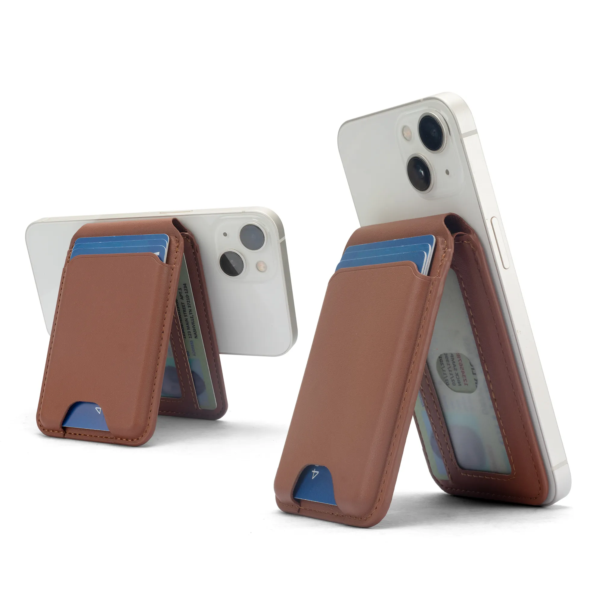 محفظة جلدية قابلة للفصل حافظة هاتف وحامل بطاقات مع حامل مغناطيسي ومحفظة للهاتف يمكن تخصيصها