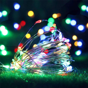 Tira de luces <span class=keywords><strong>Led</strong></span> con Control remoto para decoración navideña, tira de luces de colores RGB con batería de 3AA y 8 modos de iluminación, 100 LEDS, IP68, 33 pies - Product Image 3