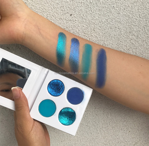 Diy yüksek Pigment makyaj Palletes 4 renkler göz farı paleti özel Logo zulüm ücretsiz Duochrome Multichrome göz farı paleti - Product Image 4