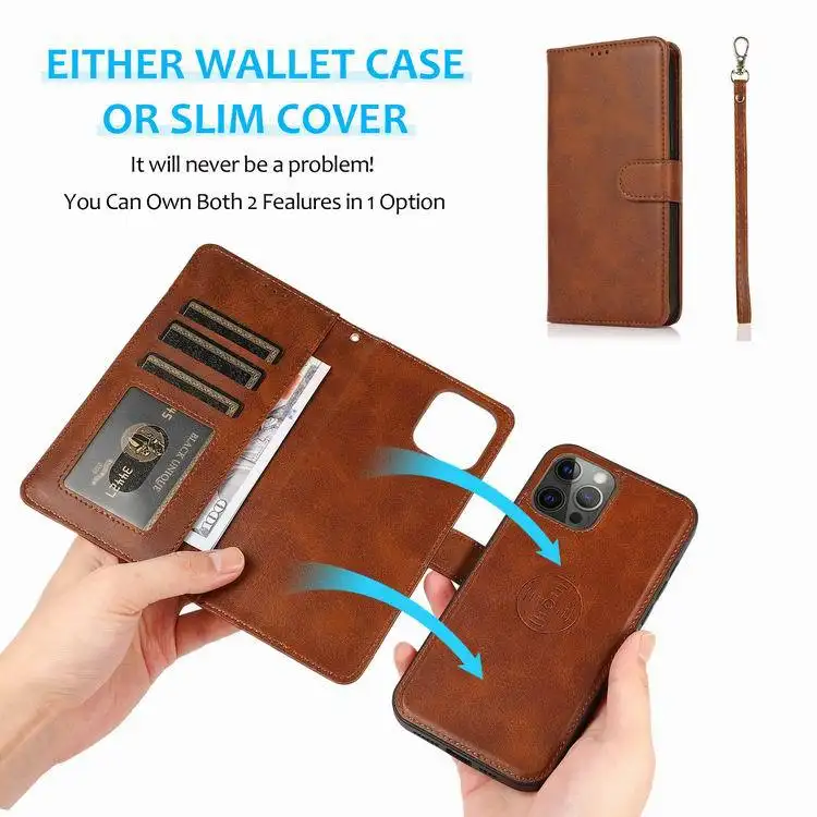 IExplore sarung ponsel kulit magnet kuat, pelindung lipat kulit untuk Samsung S23 dompet slot kartu tpu untuk iPhone 15 PRO MAX
