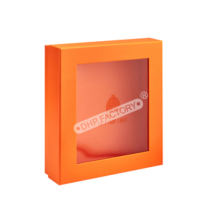 Custom Premium Rigid Shiny Orange Gift <strong>Box</strong> <strong>with</strong> <strong>Lid</strong> and Base Square <strong>Rectangle</strong> Packaging <strong>Box</strong> <strong>with</strong> Clear PVC Window for Storage - Product Image 2