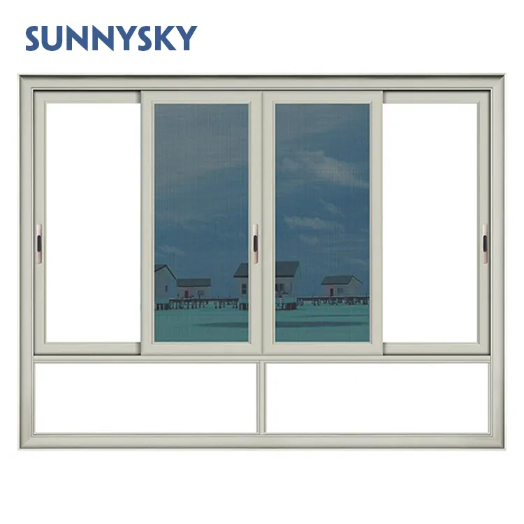 Sunnysky Aluminium Frame Glijdende Glazen Ramen Met Klamboe Schuifraam