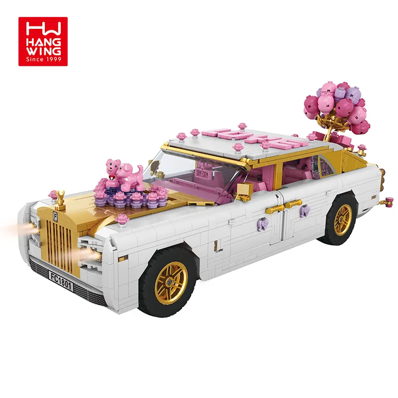 1590PCS Building Block Sets Plastic Classic Blocks Assembled Car Toy Build Hochzeit auto Romantic Wedding Car Model