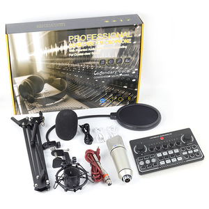 ISonger tam stüdyo kayıt kondenser mikrofon ses kartı seti yayın için podcast ekipman kiti - Product Image 4