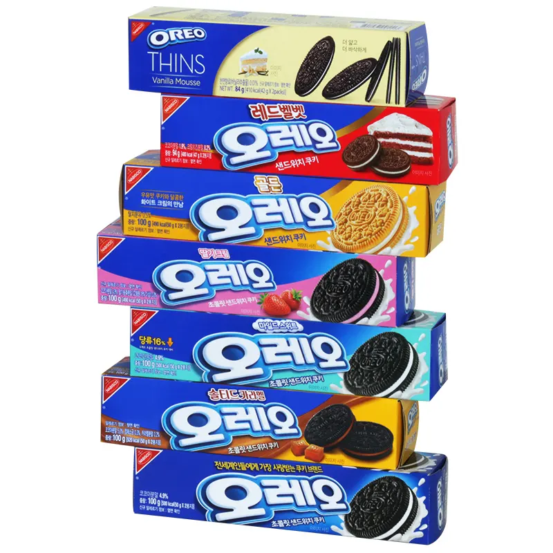 Biscuits coréens Oreo Biscuits Collations 94g Biscuits au chocolat velours rouge Biscuits sandwich multi-saveurs vente en gros