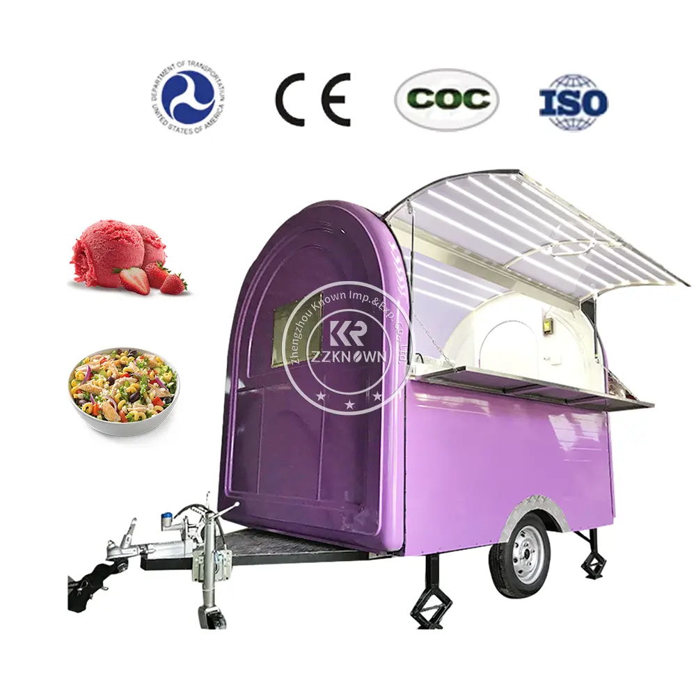 Carros de café multifunción Remolque de comida móvil, carrito de comida Helado Mini camión de comida totalmente equipado con cocina