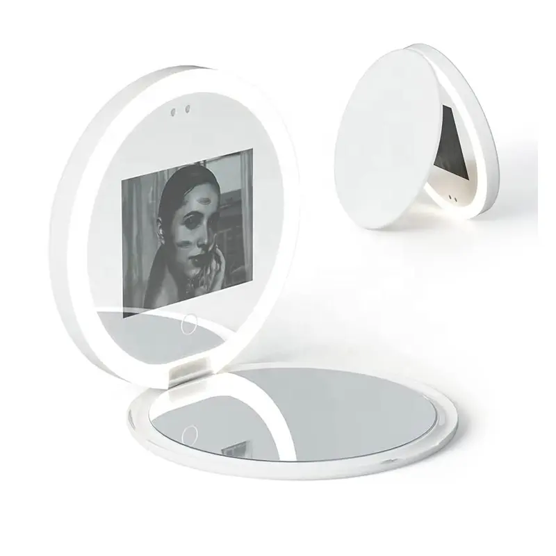 Caméra UV Visualiser le miroir de maquillage de protection solaire faciale avec des lumières Miroir de courtoisie cosmétique à lumière LED de poche