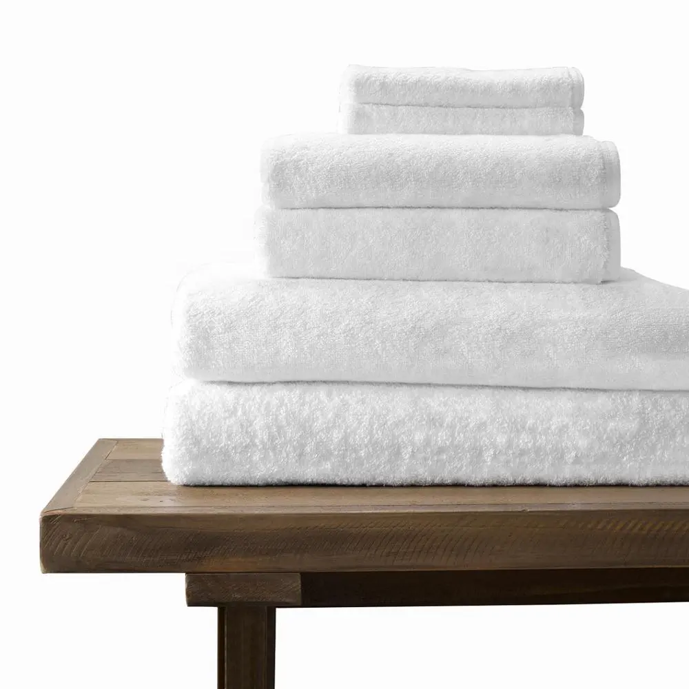 โรงแรมร้อนขายเทอร์รี่ซักผ้าธรรมดาสีขาวผ้าฝ้ายบางผ้าขนหนูอาบน้ำชุดที่มีโลโก้ที่กำหนดเอง