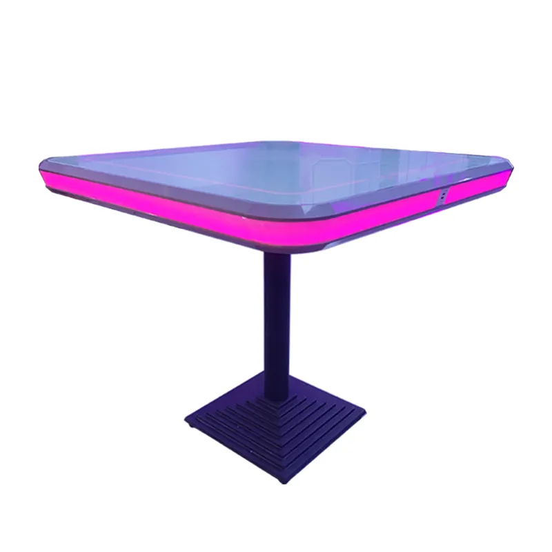 Mesa de juegos móvil con luz RGB, mesa de juego móvil con cambio de Color para cuatro jugadores