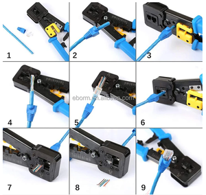 เครื่องย้ำสายอีแซดแบบหลายฟังก์ชันเครื่องทำจากสเตนเลสสตีล Cat6 Cat5สายแลน5e แมว6ตัว - Product Image 2