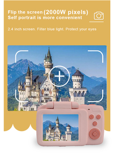 OEMピンク2000Wピクセルフォトポケットミニ1080pHD楽しいユニークでホットなキッズカメラ、子供用三脚カメラ付きリアルカメラ - Product Image 3