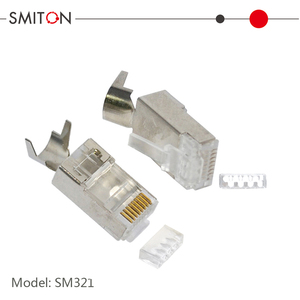 Conector Ethernet Rj45 blindado con enchufe modular Cat7 de conexión de Telecomunicaciones
