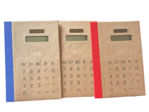 Nuovo 19*12.5cm funzione portatile carta Kraft calcolatrice solare bordo Logo personalizzato per Notebook viaggiatore studente scuola cancelleria - Product Image 2