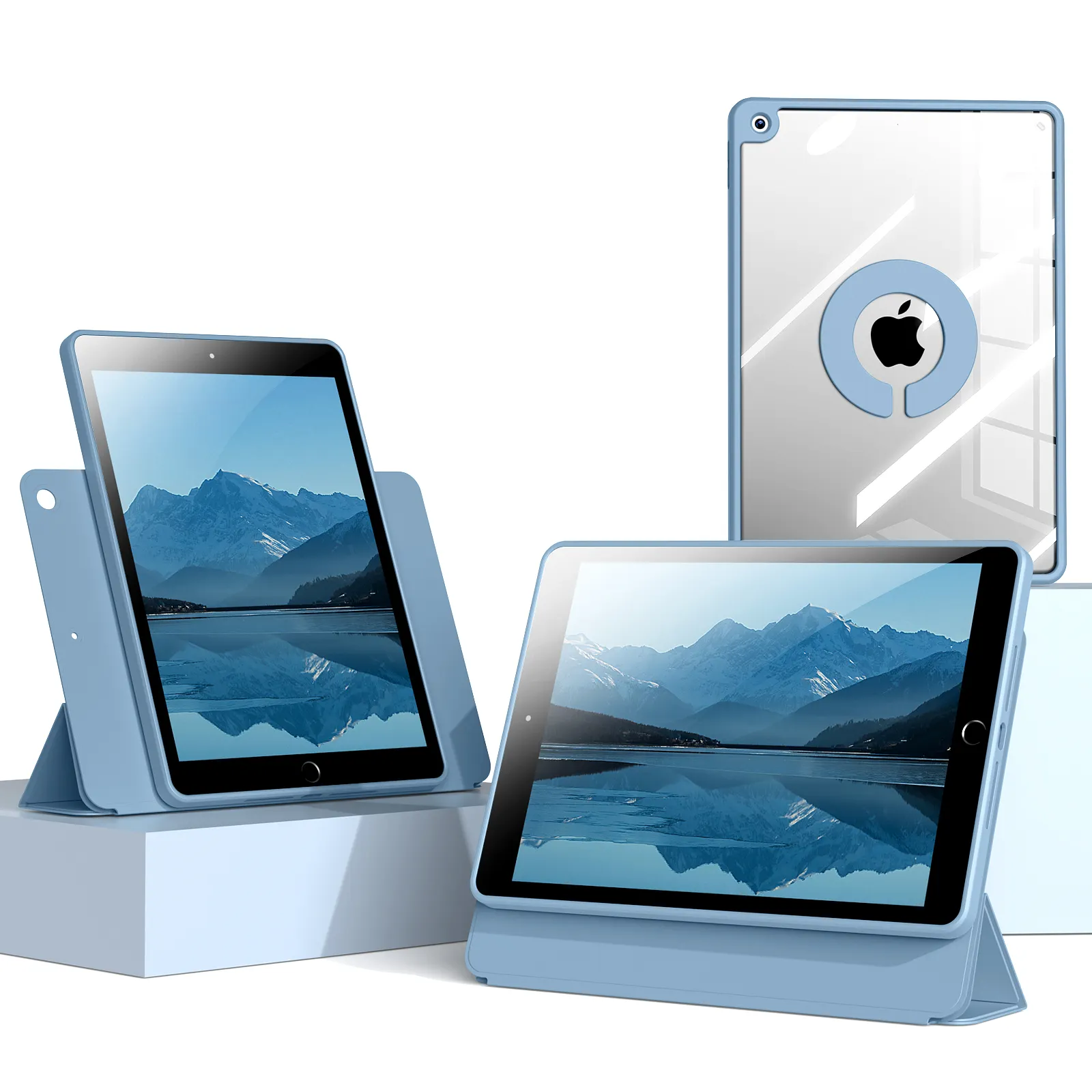 360 หมุนแม่เหล็กกรณี PU ไมโครไฟเบอร์อะคริลิคฝาครอบ TPU สําหรับ iPad Pro 456